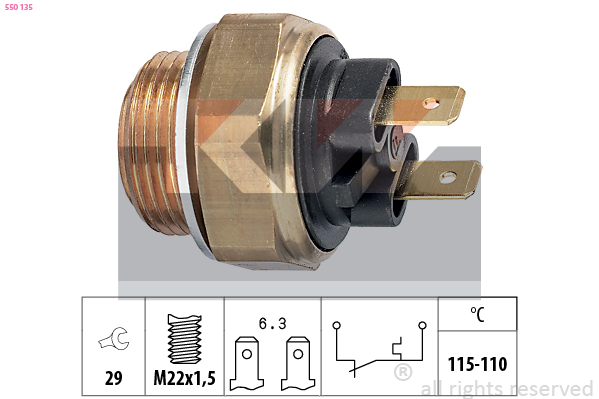 KW Ventilátor kapcsoló 550135_KW